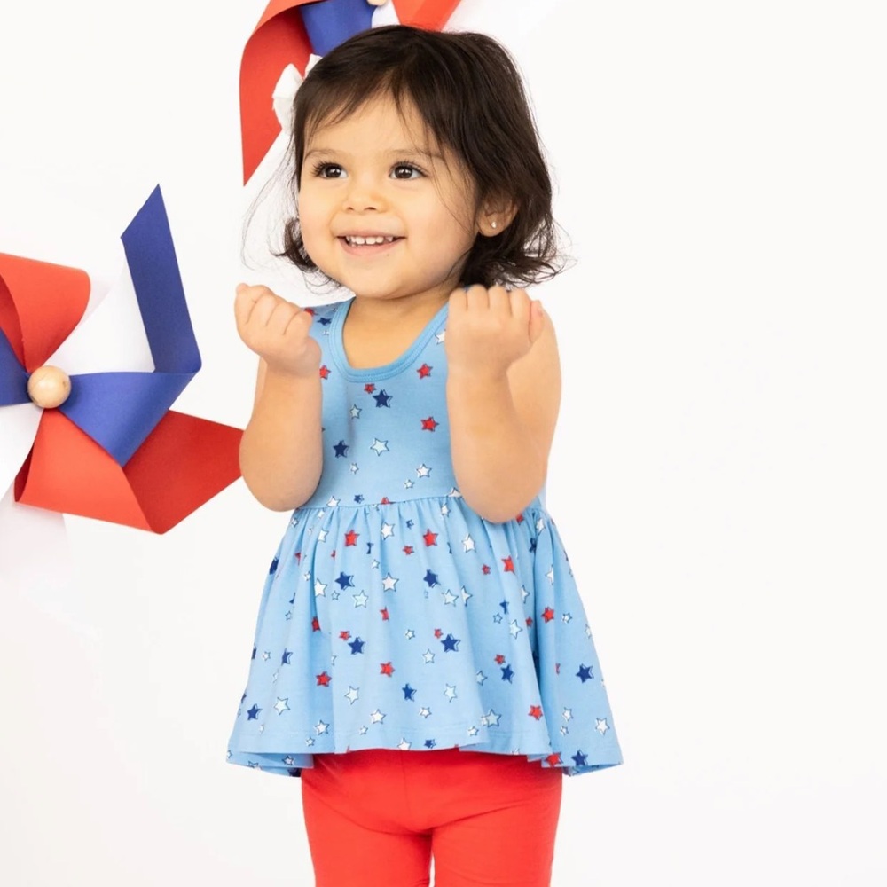 Magnetic Me Red white & Bluetiful Modal Top and Shorts Set